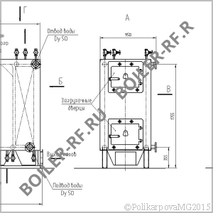 Чертеж котла на дровах 150 кВт