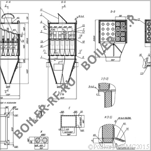 Чертеж циклона БЦ 2-4х(3+2)