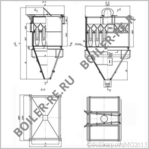 Чертеж циклона БЦ 259-(3x2)