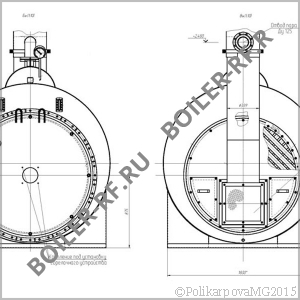 Чертеж газового парогенератора 1000 кг/ч фронт